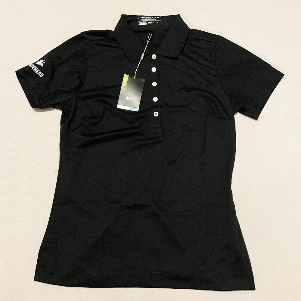 Nike Golf Moosehead Polo Shirt Tour Performance Dri Fit Womens Size Medium